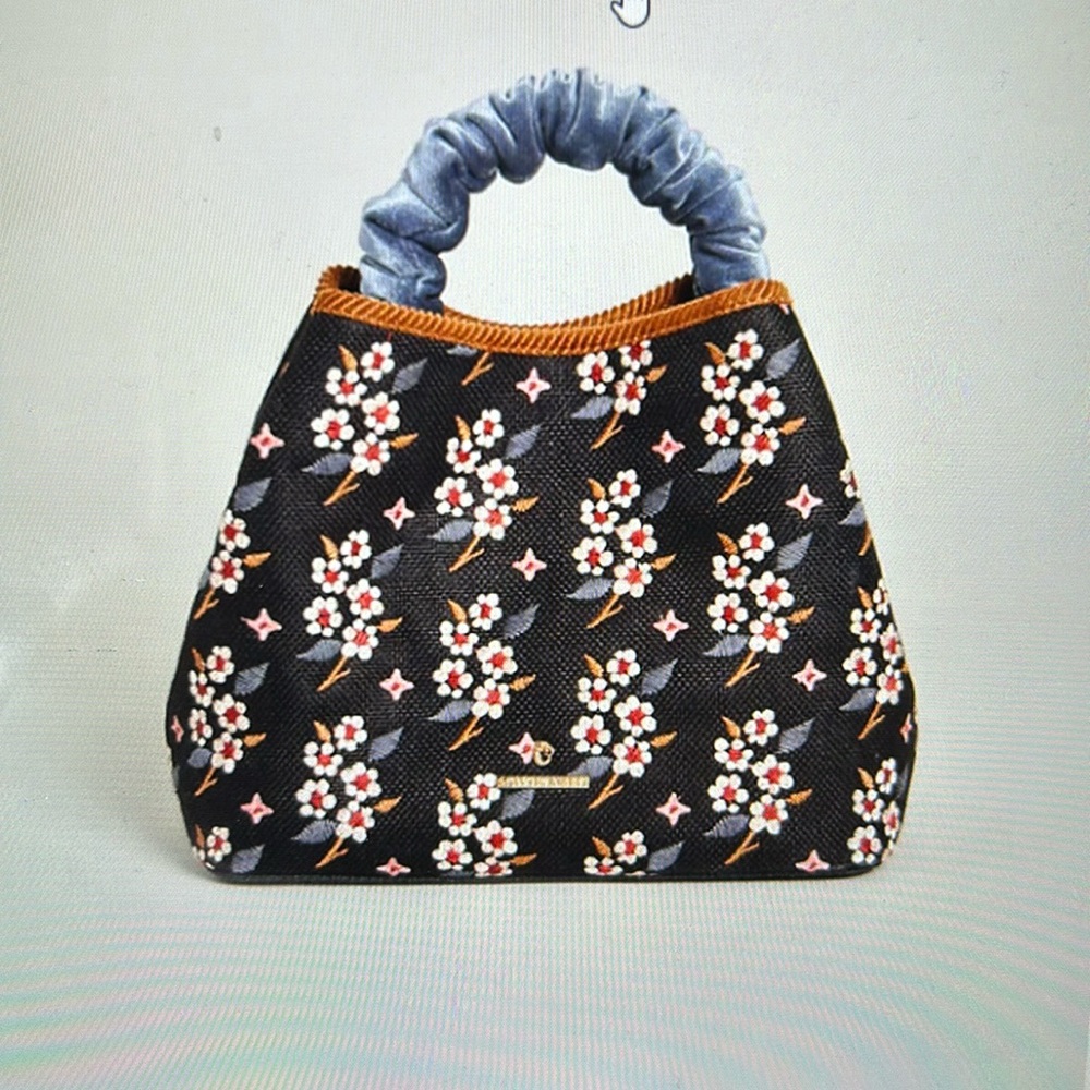 Spartina 449 Top Handle Bucket white Hall Blossom Sprig Black